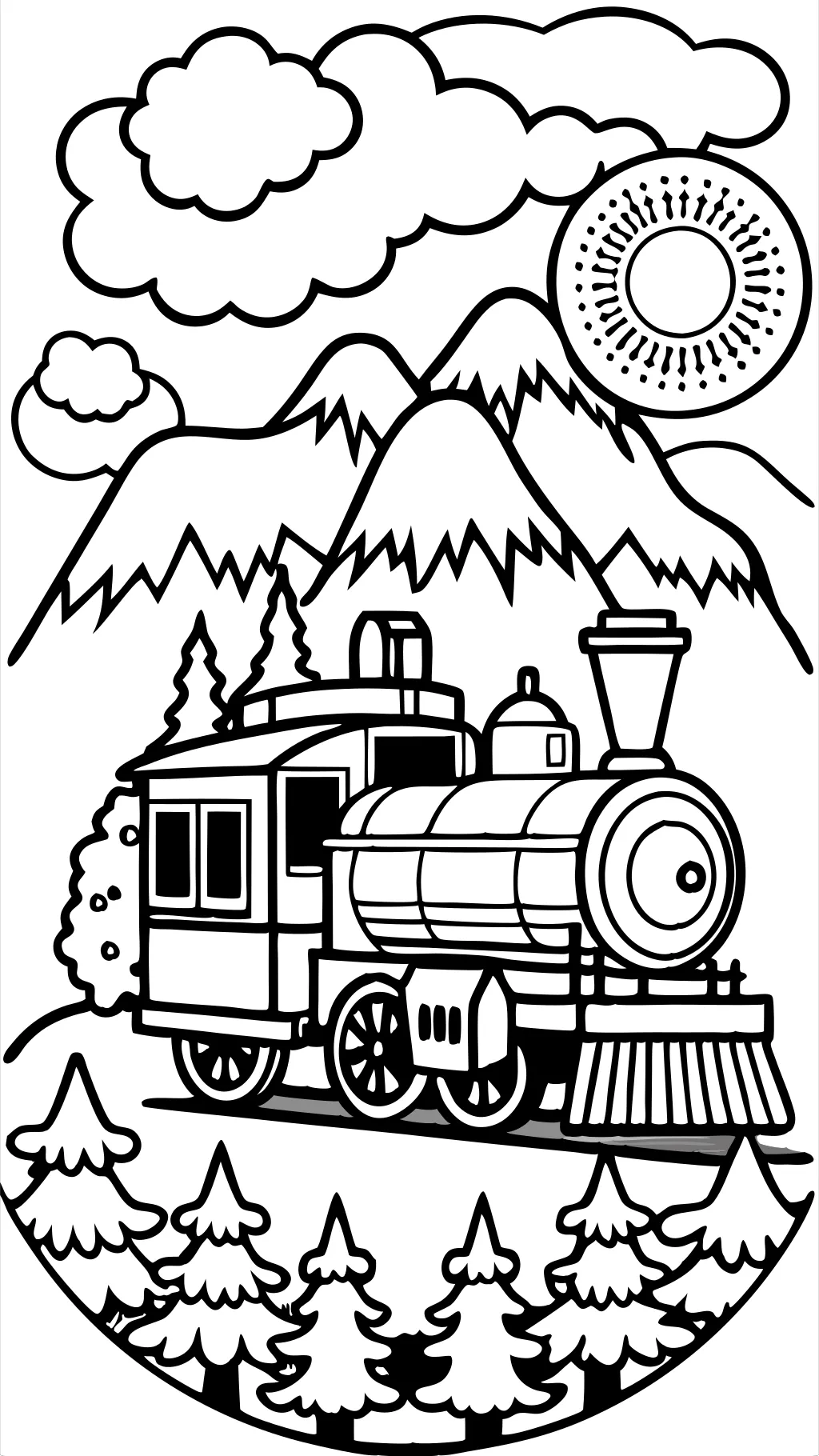 train coloring page